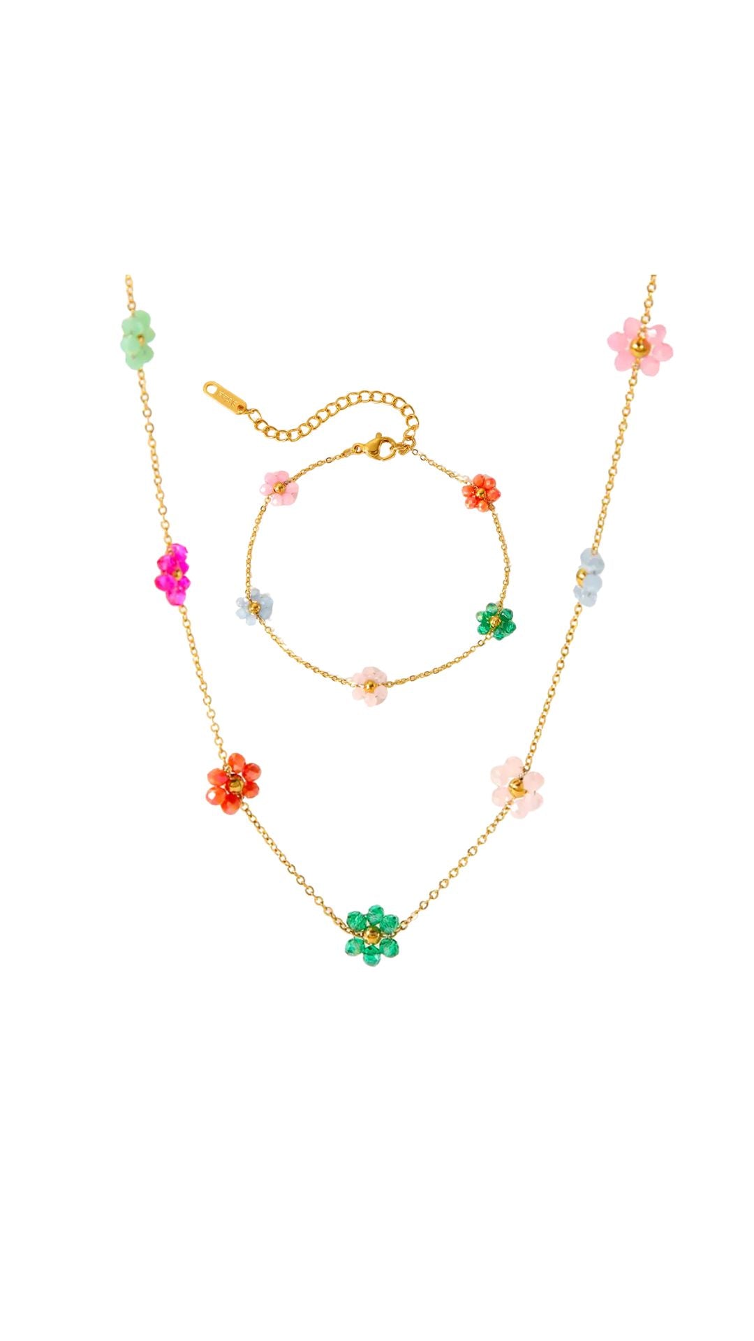 Daisy Flower Necklace & Bracelet