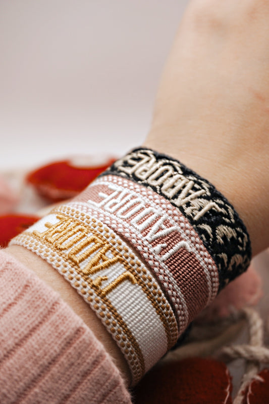 J'ADORE Embroidered Bracelet