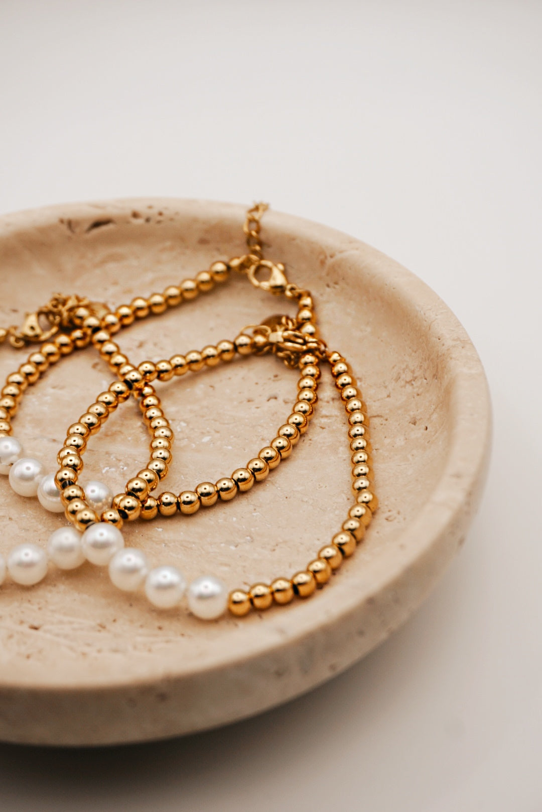 Gold-Plated Pearl Beaded Bracelet