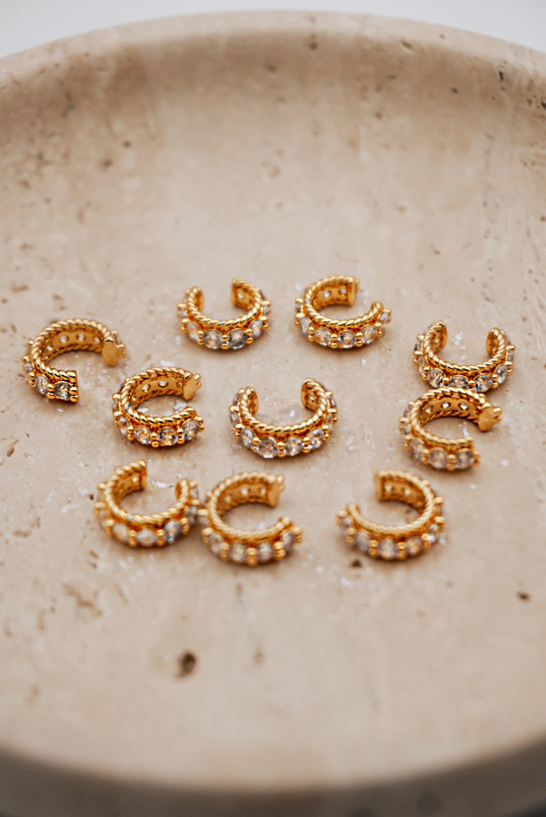 Gold-Plated C Shape Ear Cuffs