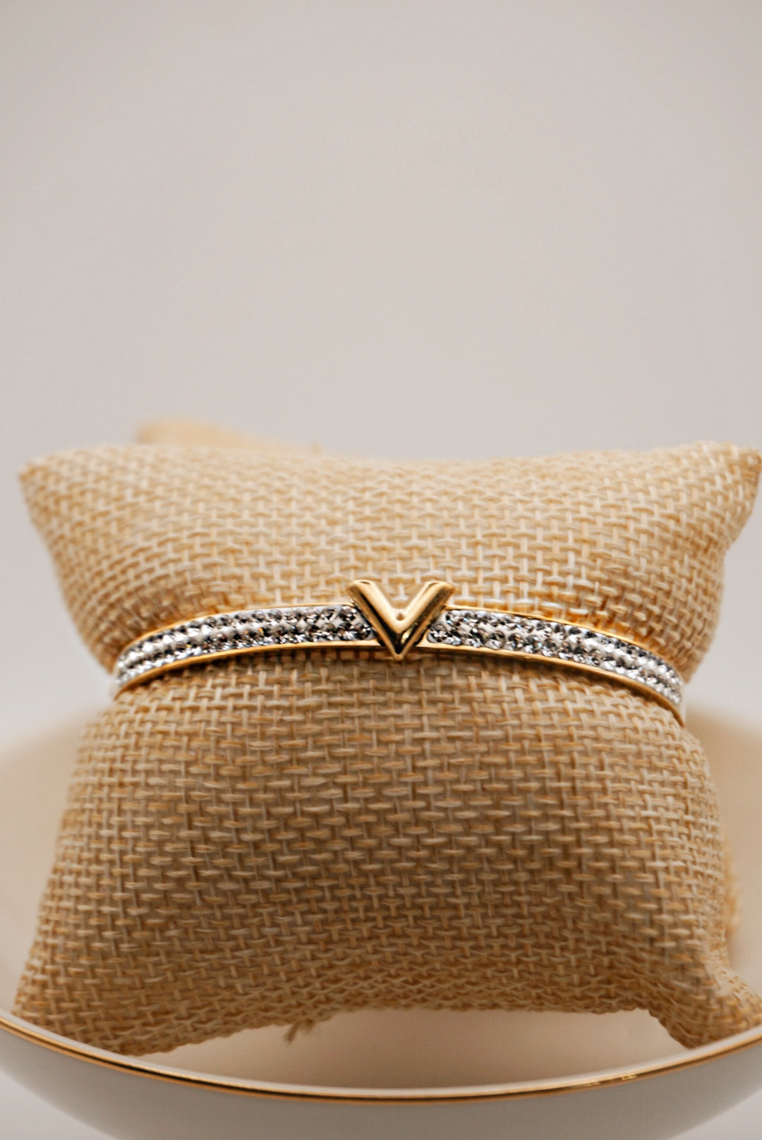 Veronica Rhinestones Gold Bangle