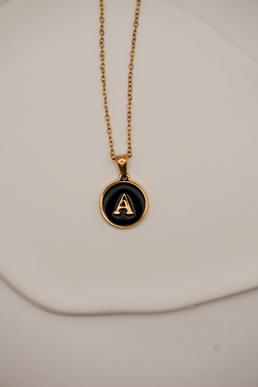 Letter Black Gold Necklace