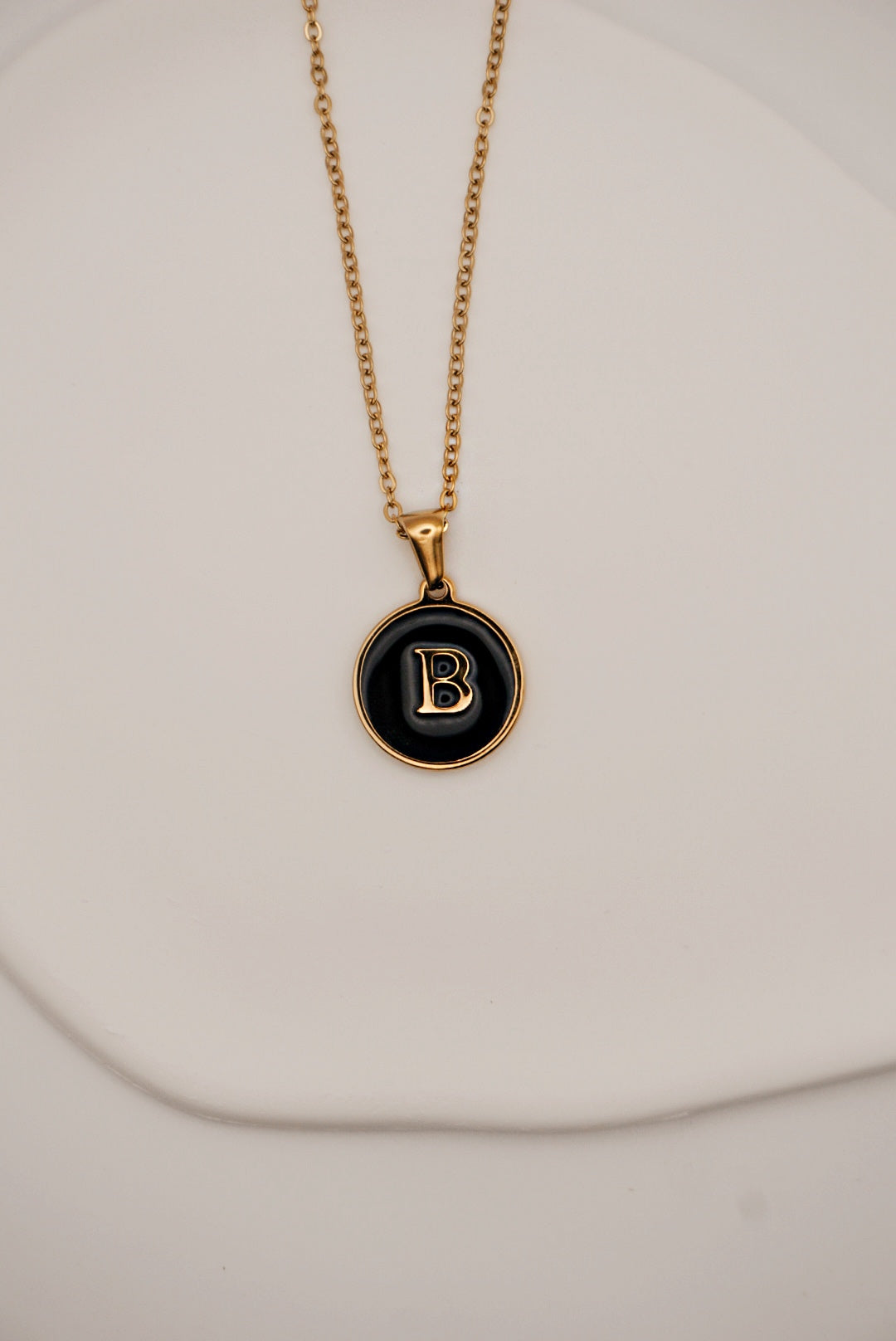 Letter Black Gold Necklace