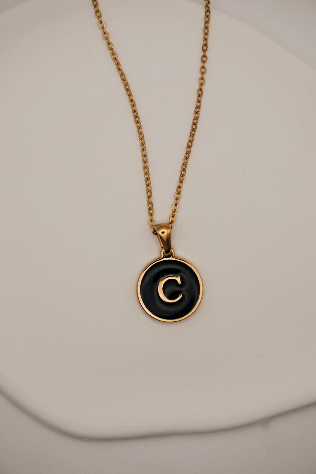 Letter Black Gold Necklace