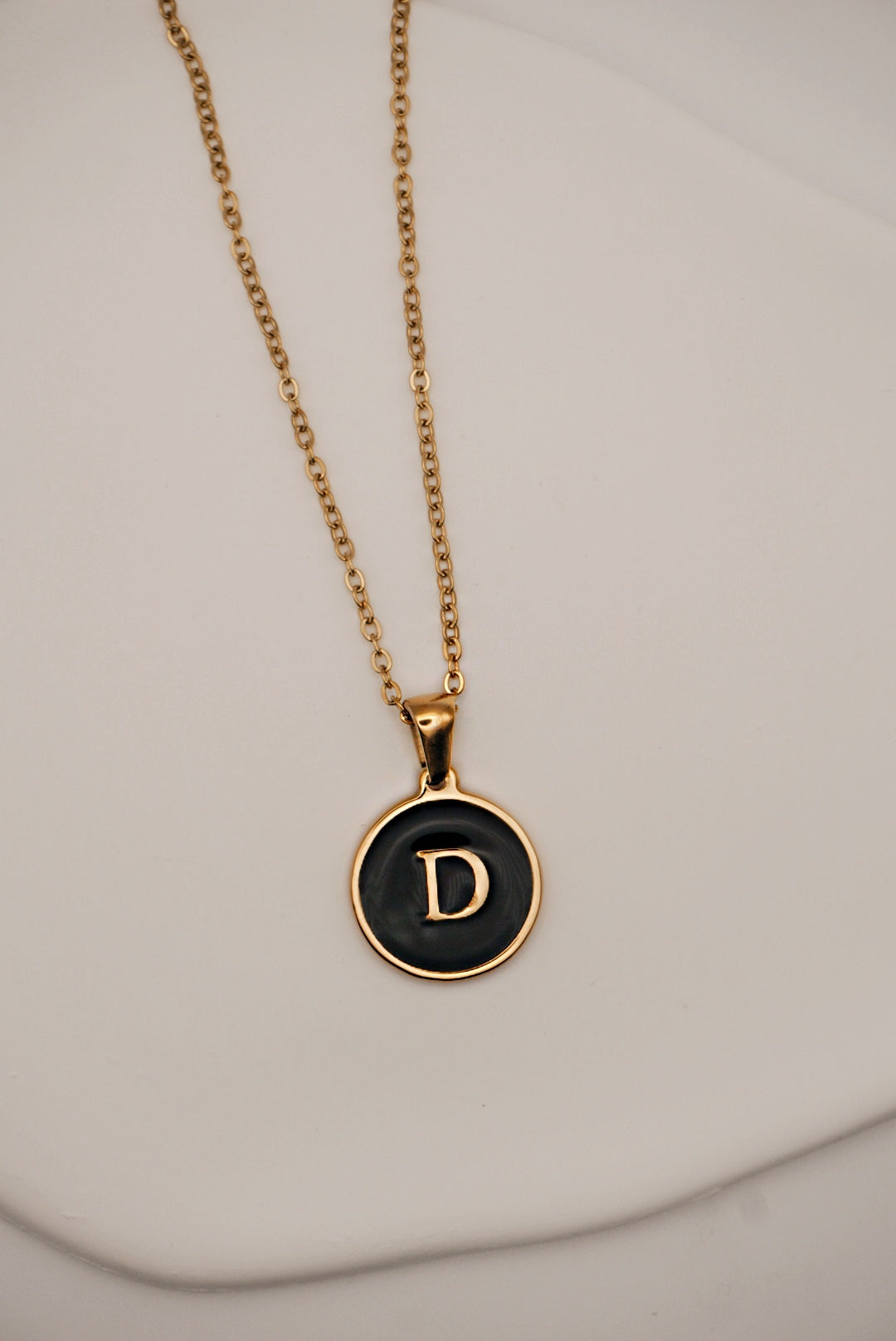 Letter Black Gold Necklace