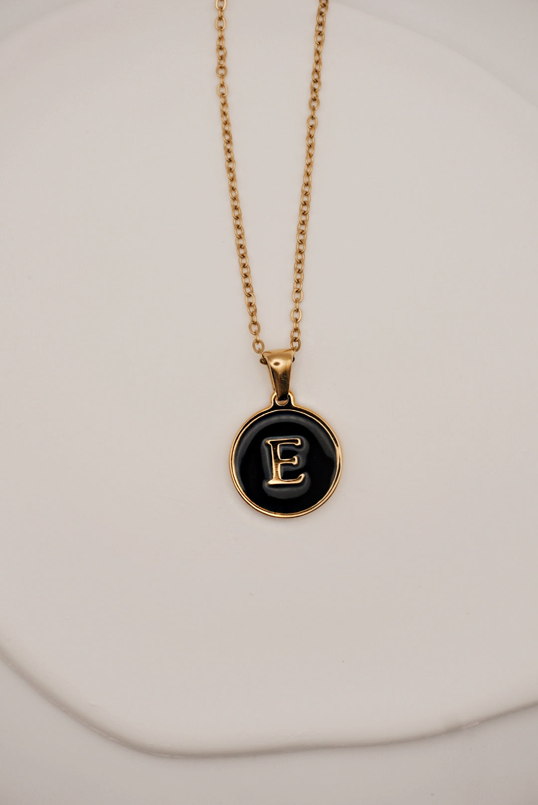 Letter Black Gold Necklace