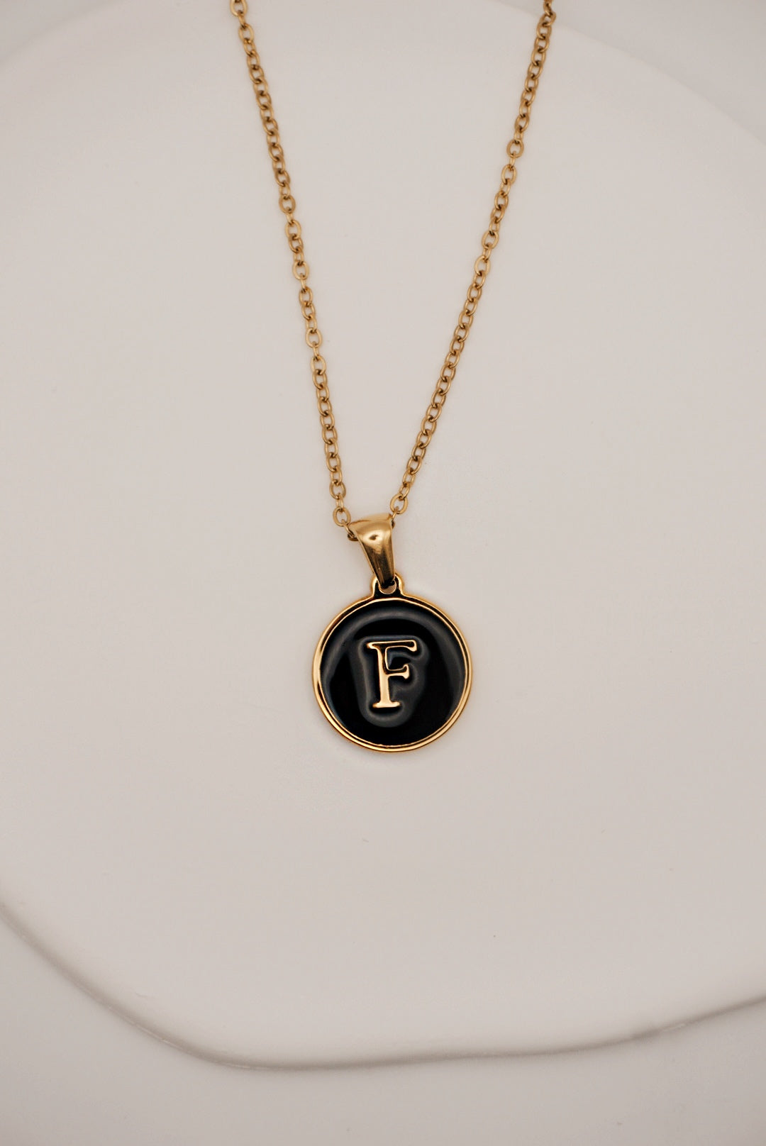 Letter Black Gold Necklace