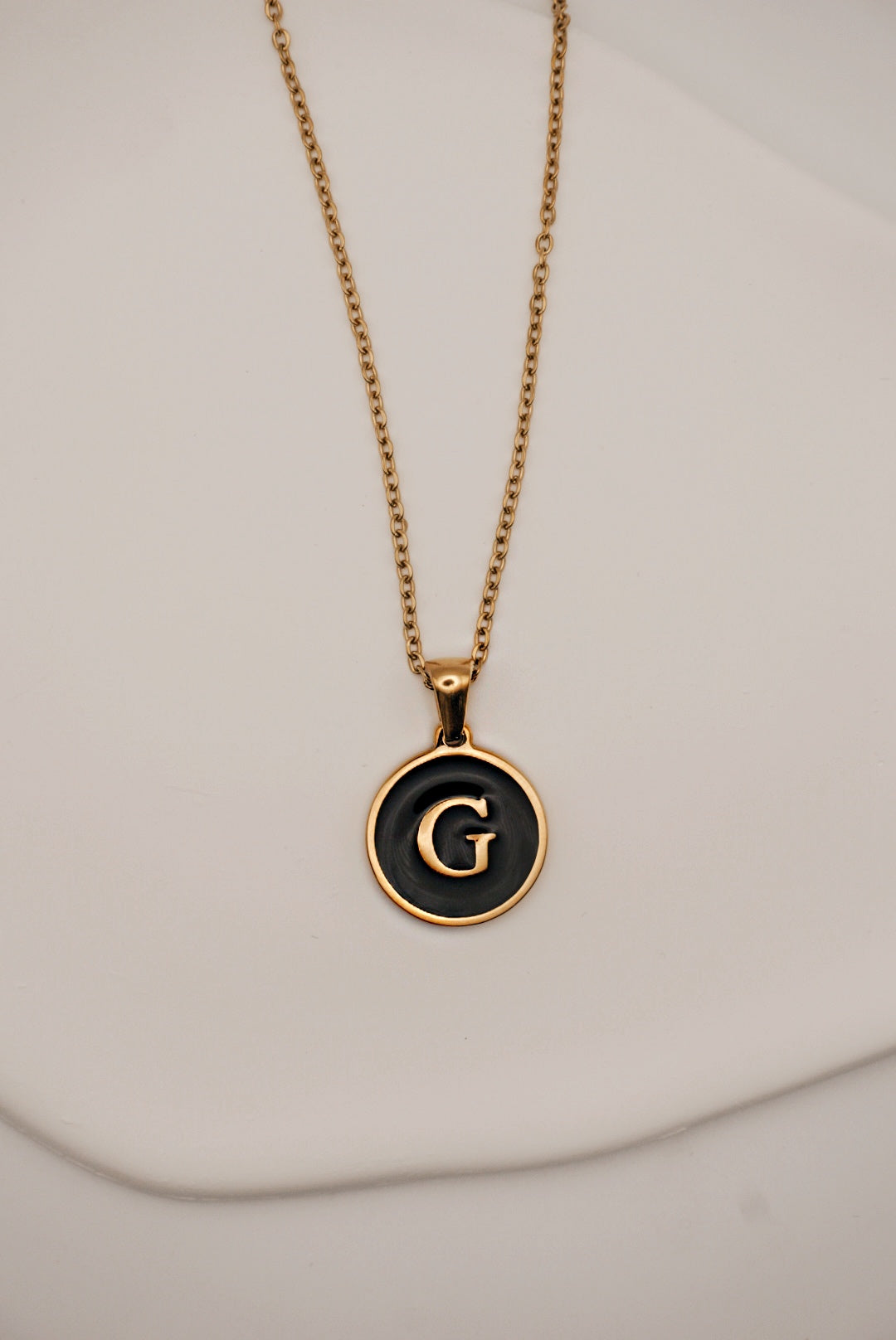 Letter Black Gold Necklace