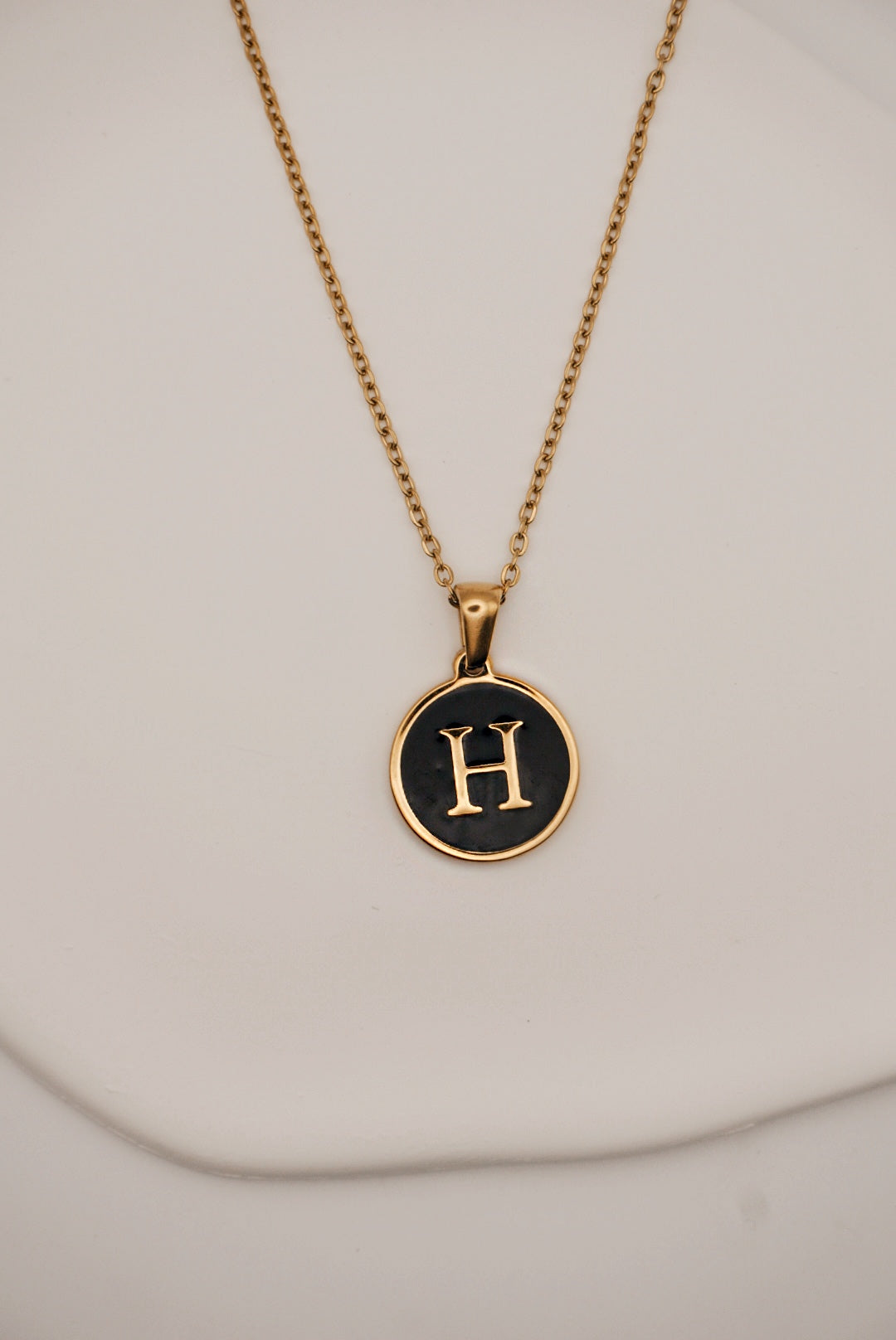 Letter Black Gold Necklace