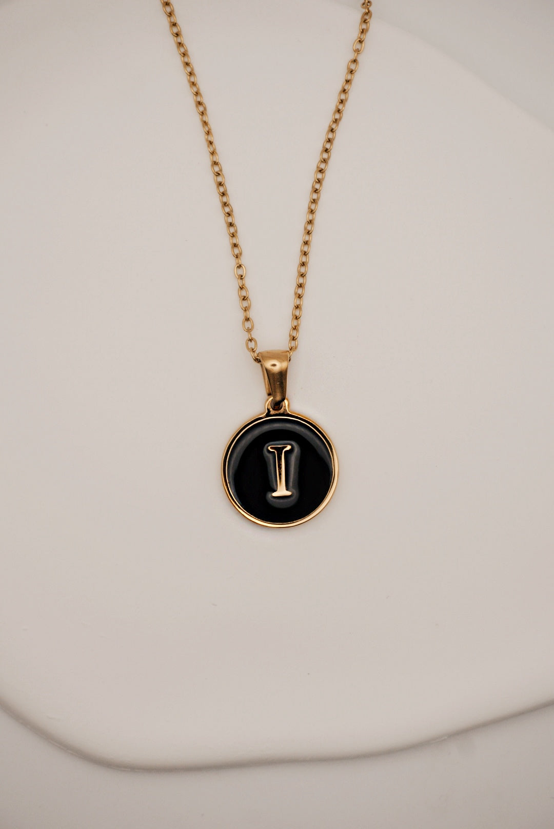 Letter Black Gold Necklace