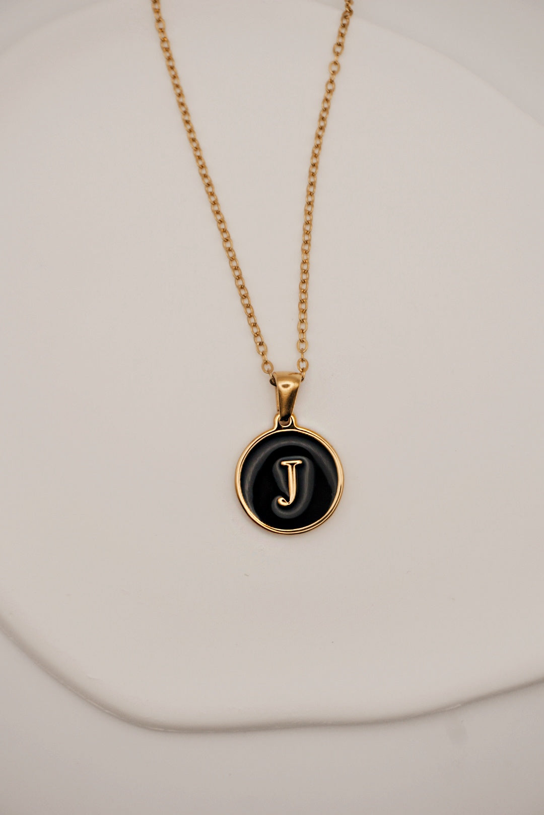 Letter Black Gold Necklace