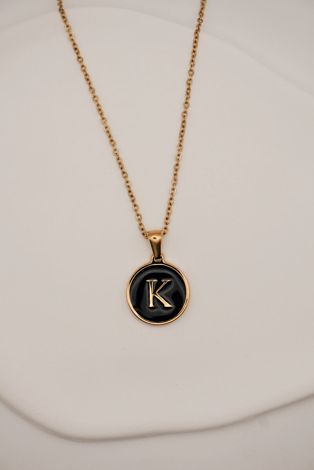 Letter Black Gold Necklace