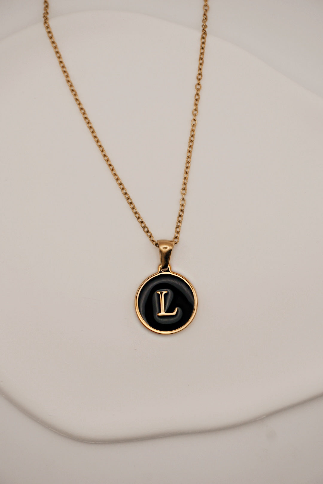 Letter Black Gold Necklace