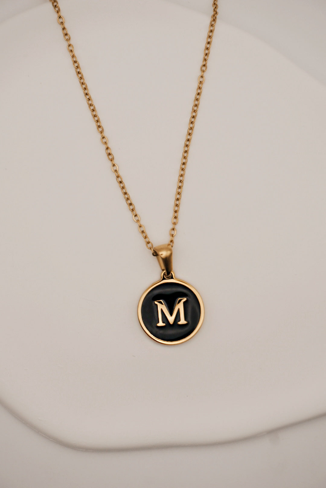 Letter Black Gold Necklace