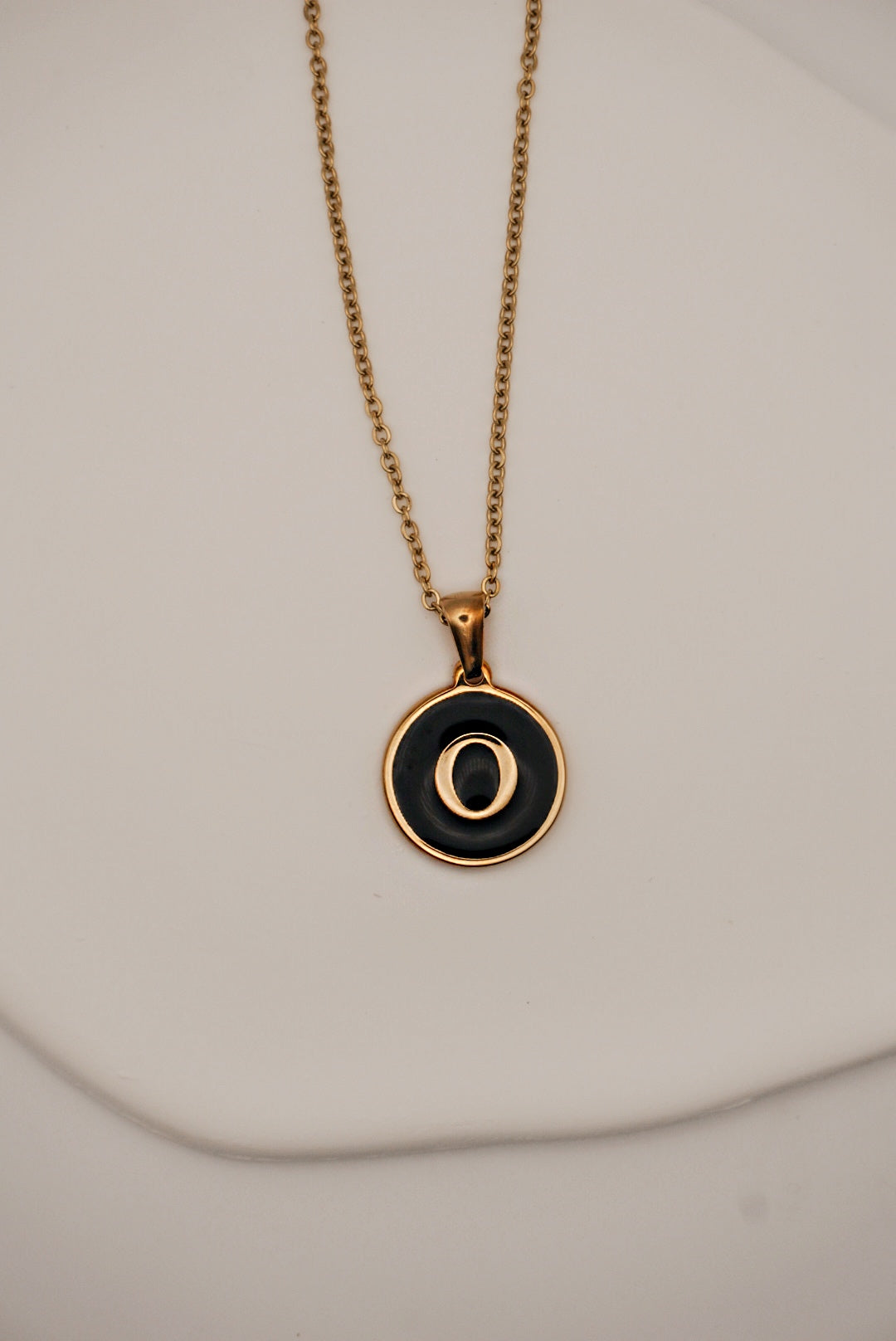 Letter Black Gold Necklace