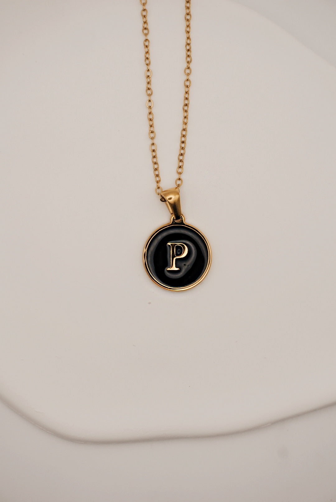 Letter Black Gold Necklace