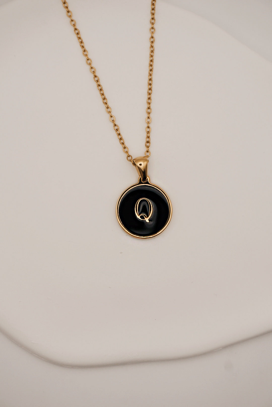 Letter Black Gold Necklace