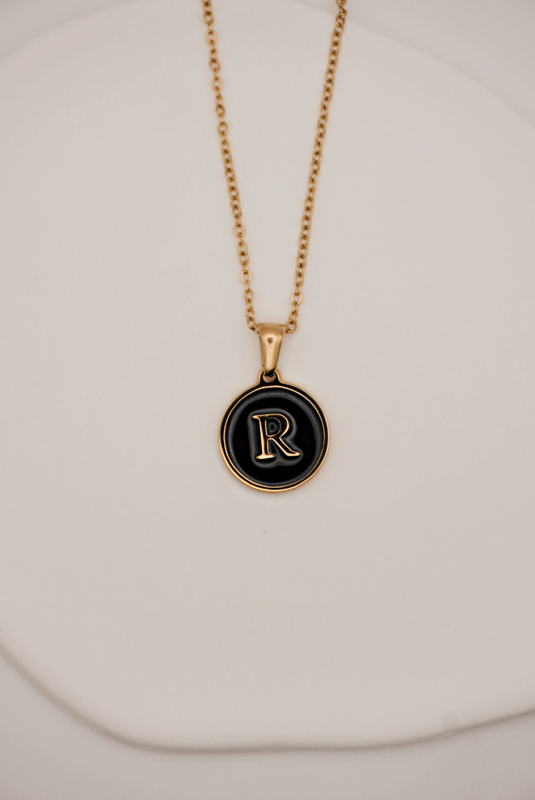 Letter Black Gold Necklace