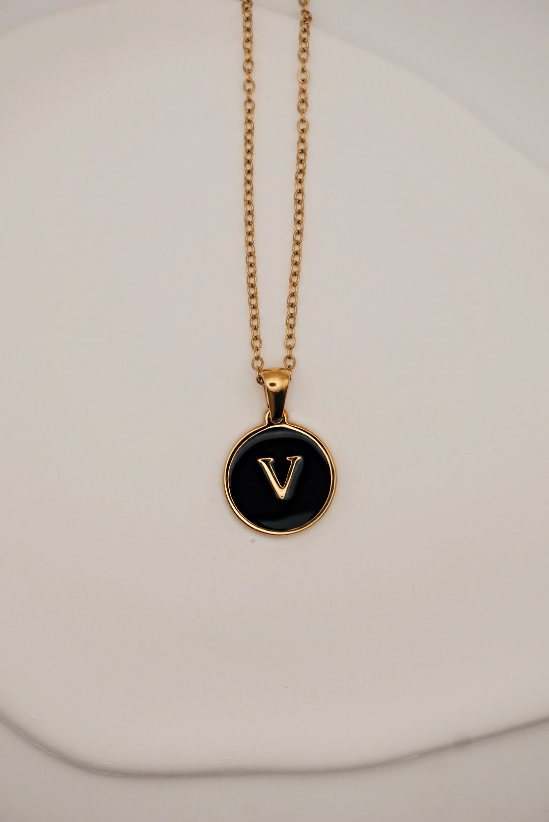 Letter Black Gold Necklace