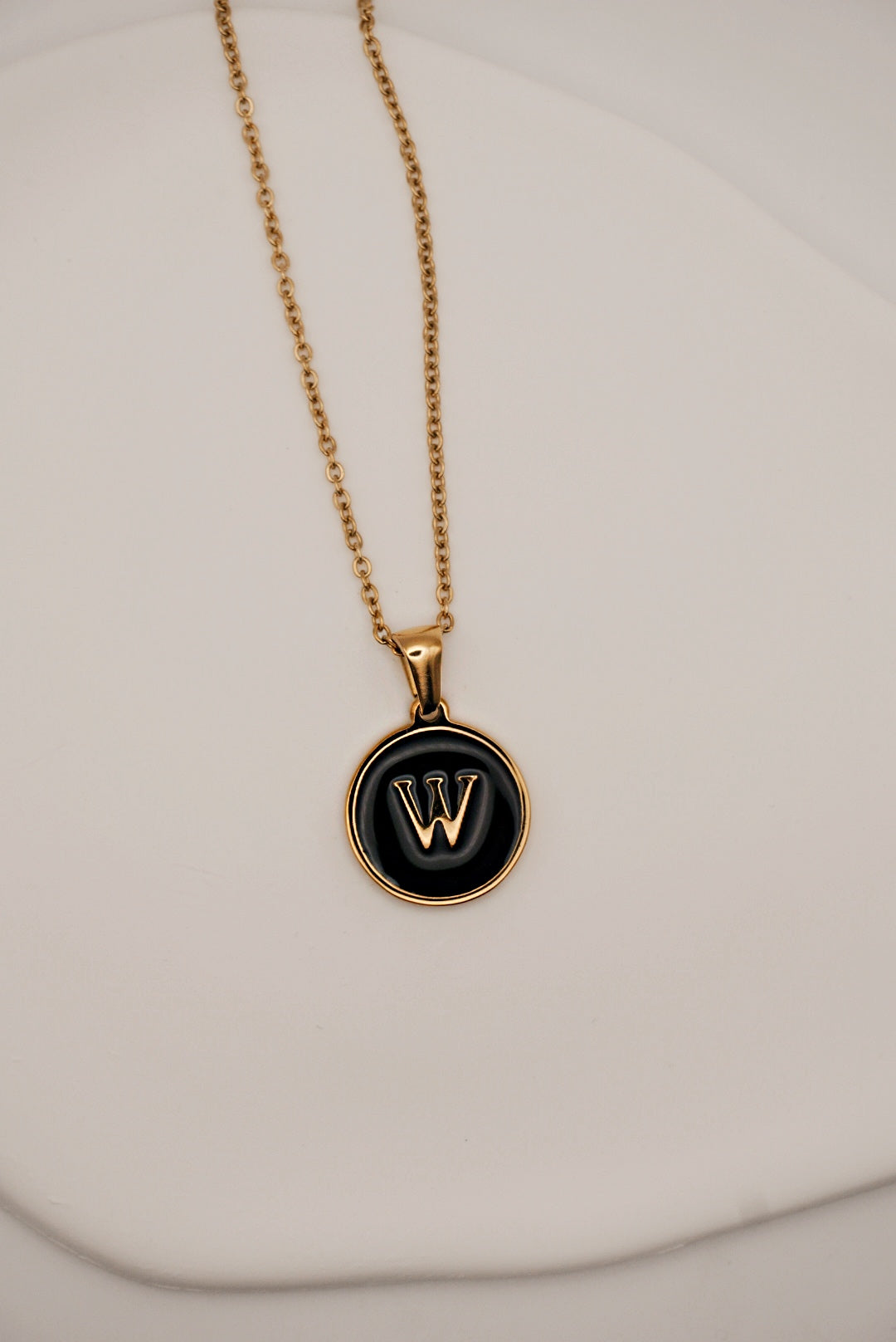 Letter Black Gold Necklace