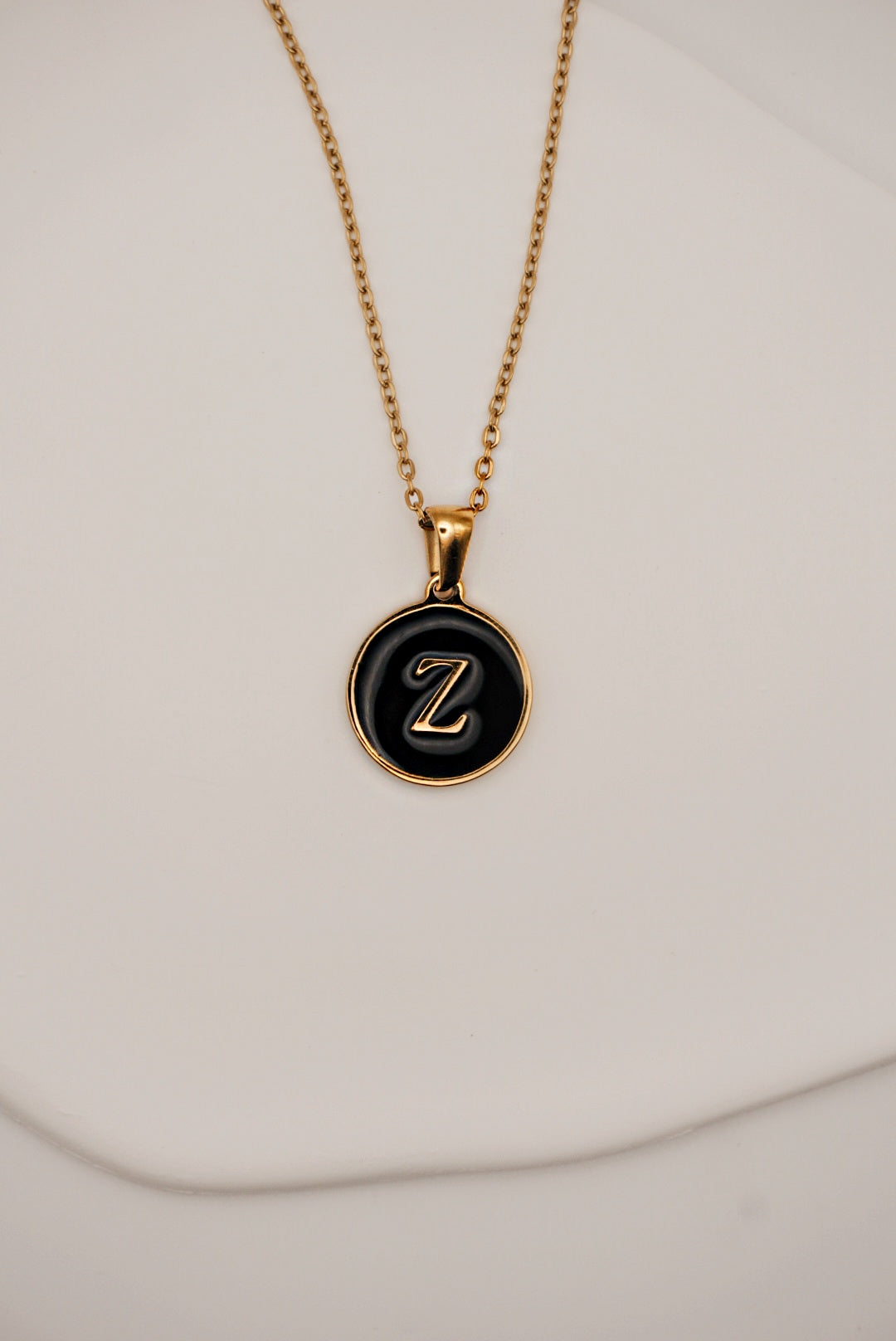 Letter Black Gold Necklace