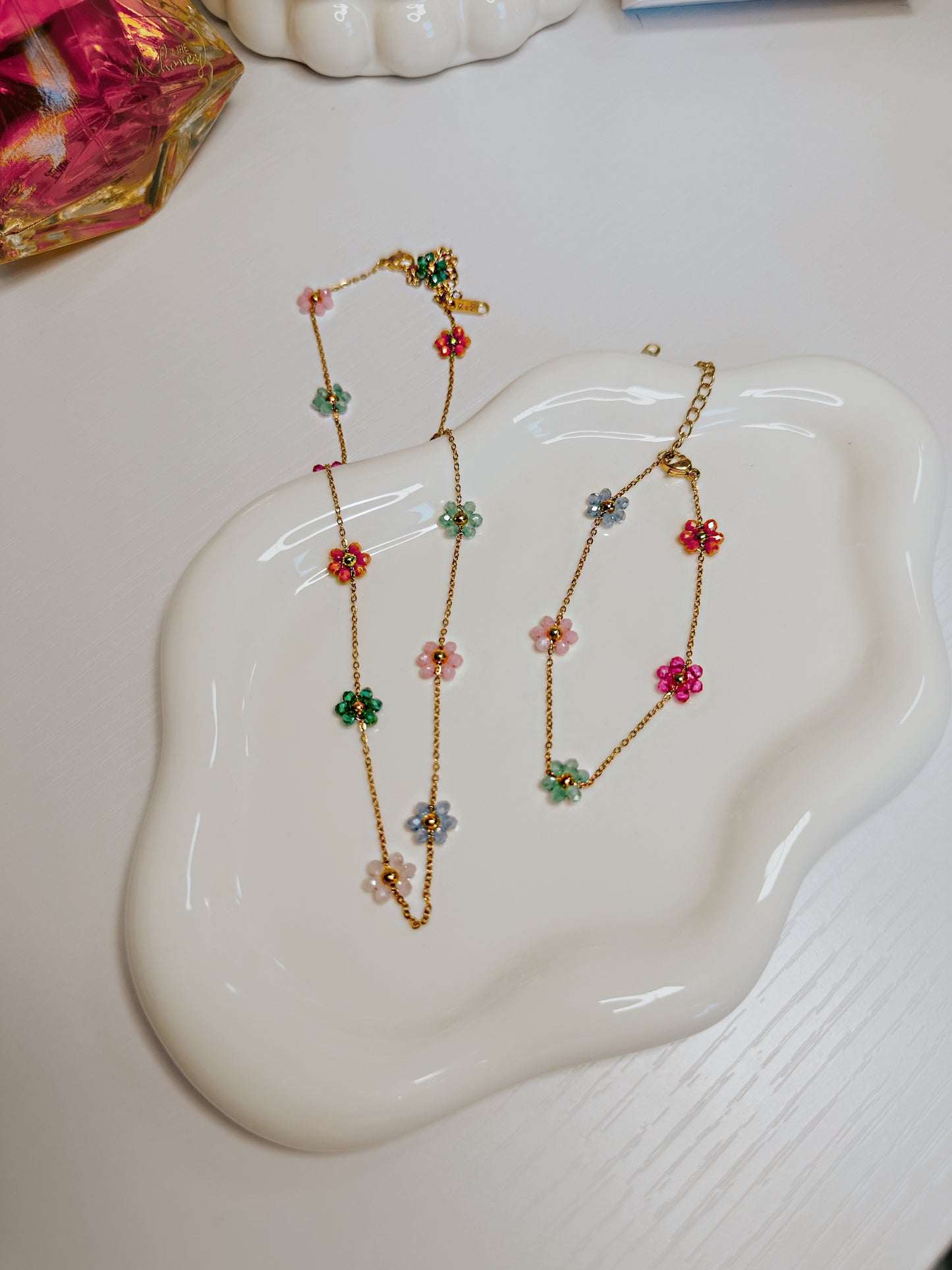 Daisy Flower Necklace & Bracelet