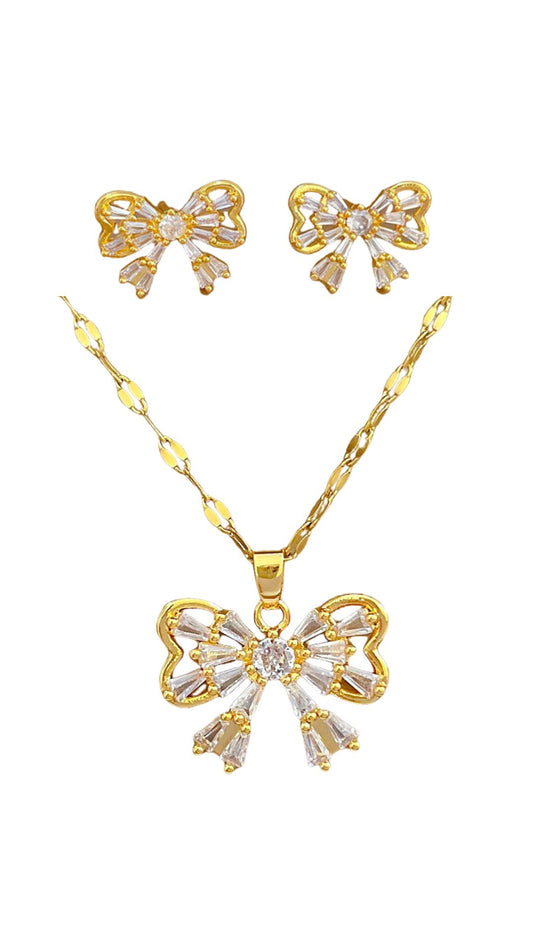 Sofia Bow Necklace & Earrings